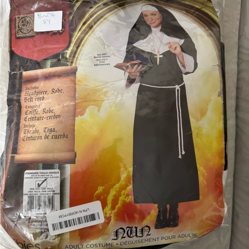 Halloween costumes  Nun Costume with White and Black Colors